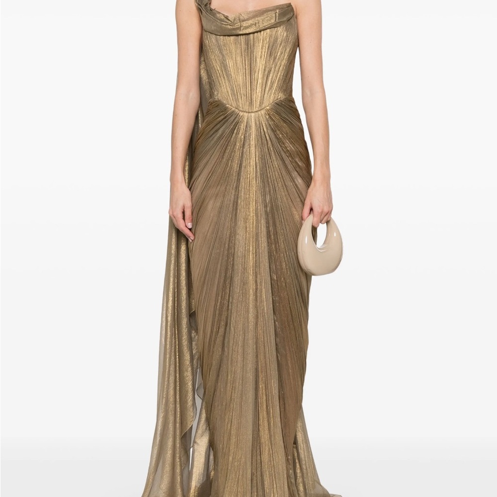 Elegant Strapless Gold Gown - Picture 1 of 4
